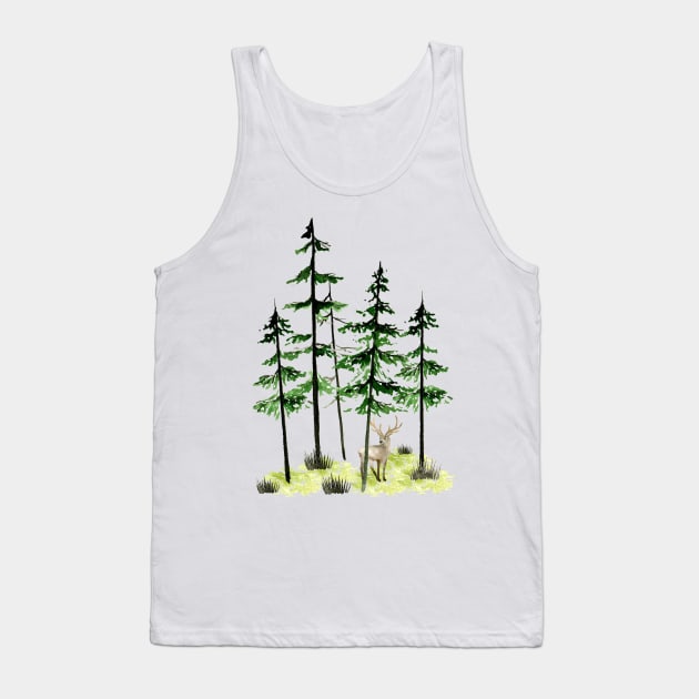 Watercolor forest Tank Top by JuliaBadeeva